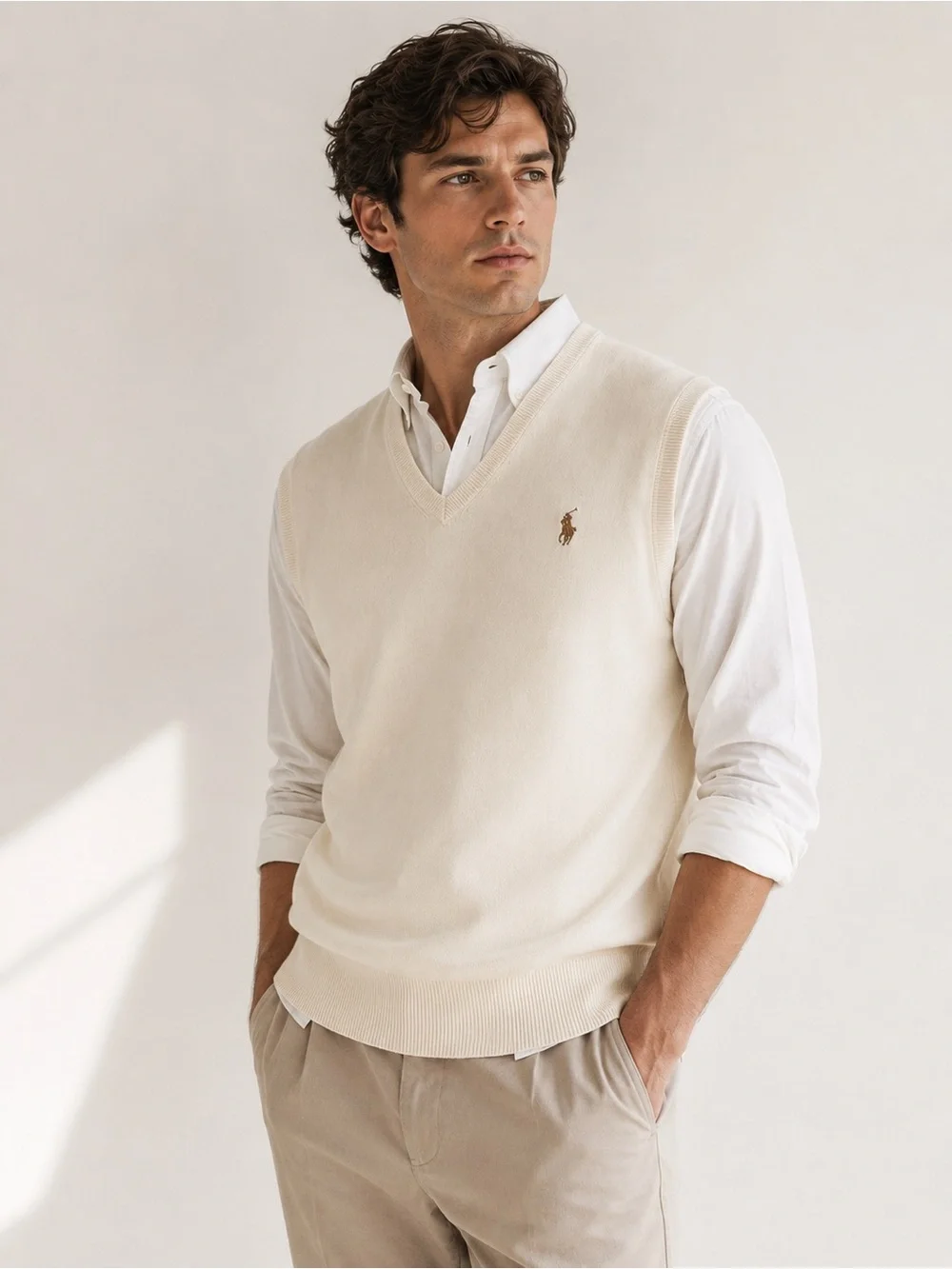 Polo Ralph Lauren Ivory Pima Cotton Sweater Vest XXL Preppy Quiet Luxury